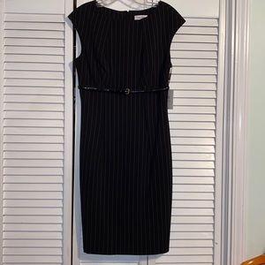 CALVIN KLEIN PINSTRIPED DRESS